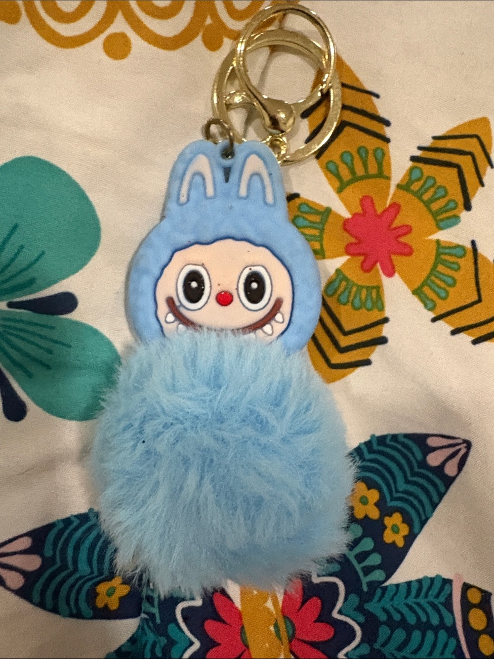 Kawaii Monsters Flocking Keychain Pendant